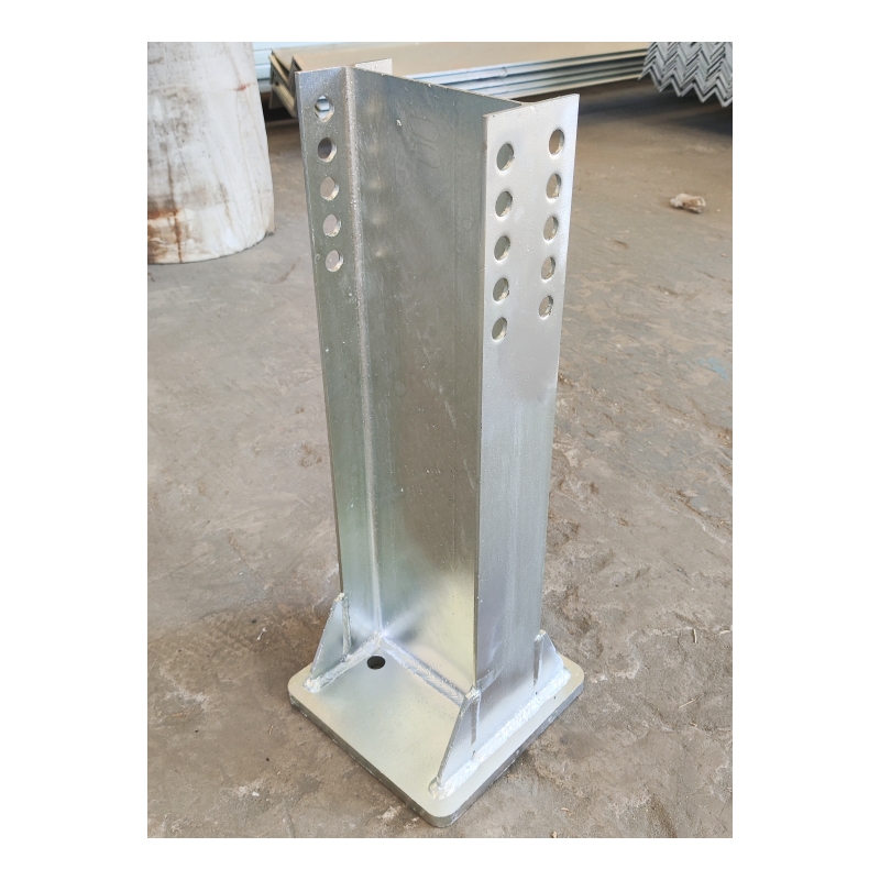 Hot Dip Galvanized Steel H I Beam Welded Base Plate Steel Post Fabrication