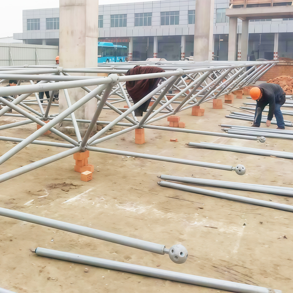 Large Span Steel Space Frame Structure With Metallic Roof High Quality Construction Steel Structures Building Steel Space Frame