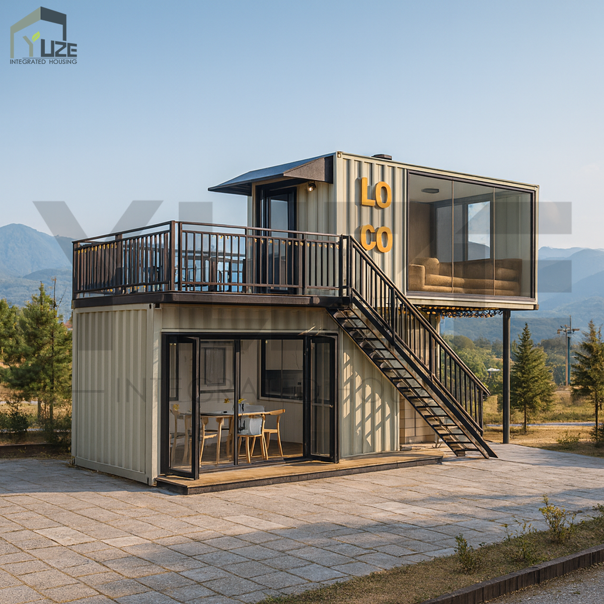 Commercial Design Custom Color Steel Structure Sandwich Panel 20FT 2 Story Container House