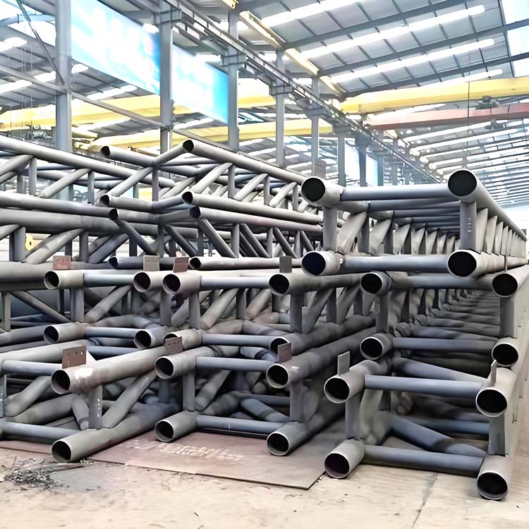 High Quality Prefabricated Steel Structural Pipe Tube Truss Frame Roof Shed for Exhibition Hall Building Construction