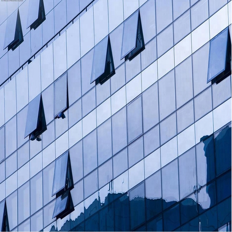 Double Triple Glazed Cladding Exterior Facade Unitized Stick Frame Spider System Price Glass Curtain Wall