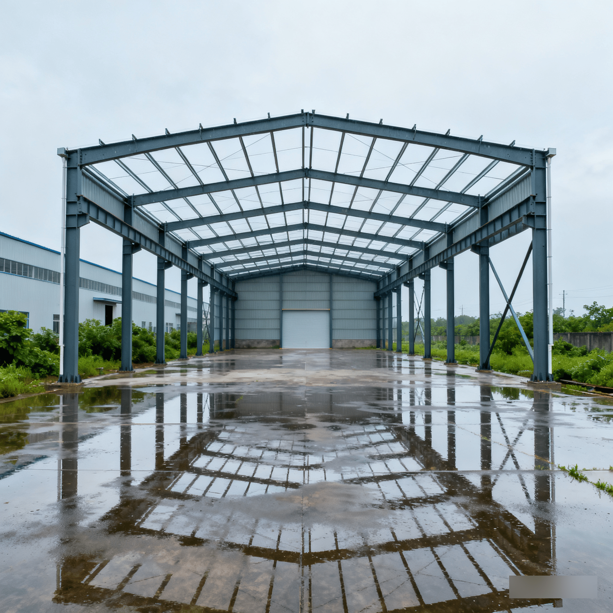 Quick Installation Heavy-Duty Large-Span Grid Prefab Steel Structure Industrial Buildings for Warehouse Workshop Welding Cutting