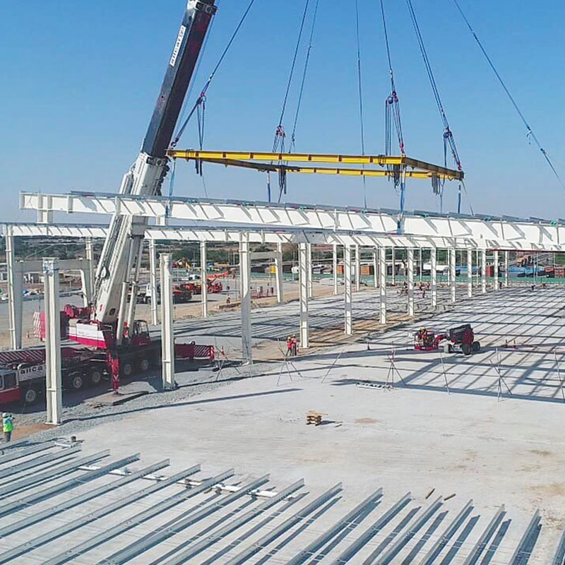 Modern Steel Structure Space Frame Workshop Roof Truss System with Galvanized H-shape Beams and Hot Dipped Galvanizing