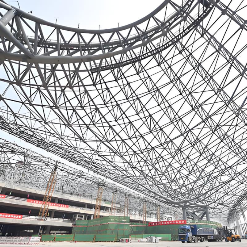 Custom Large Span Space Frame Prefab Steel Warehouse Building Light Steel Shed Storage Outdoor Steel Farm Sheds