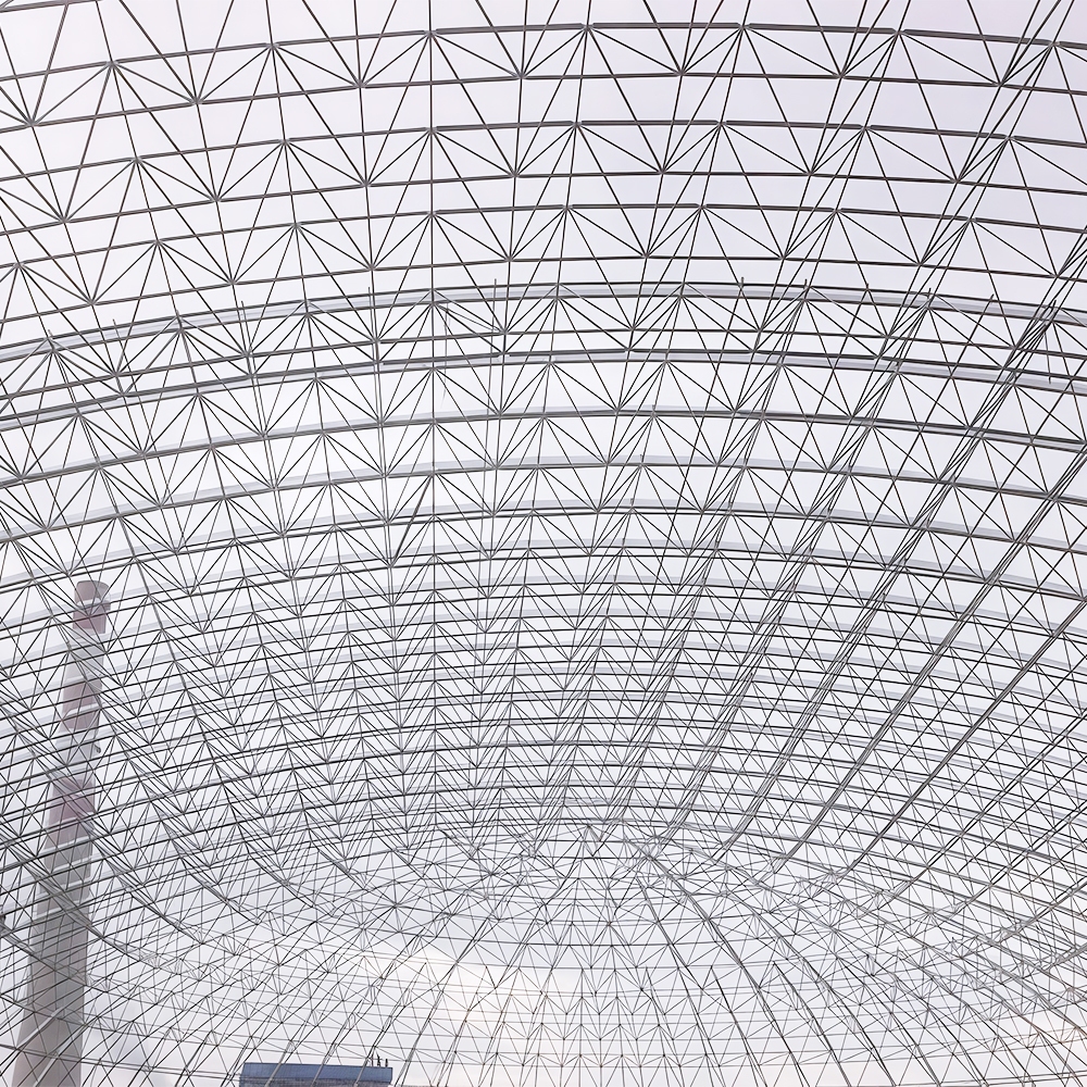 Large Span Steel Space Frame Structure With Metallic Roof High Quality Construction Steel Structures Building Steel Space Frame