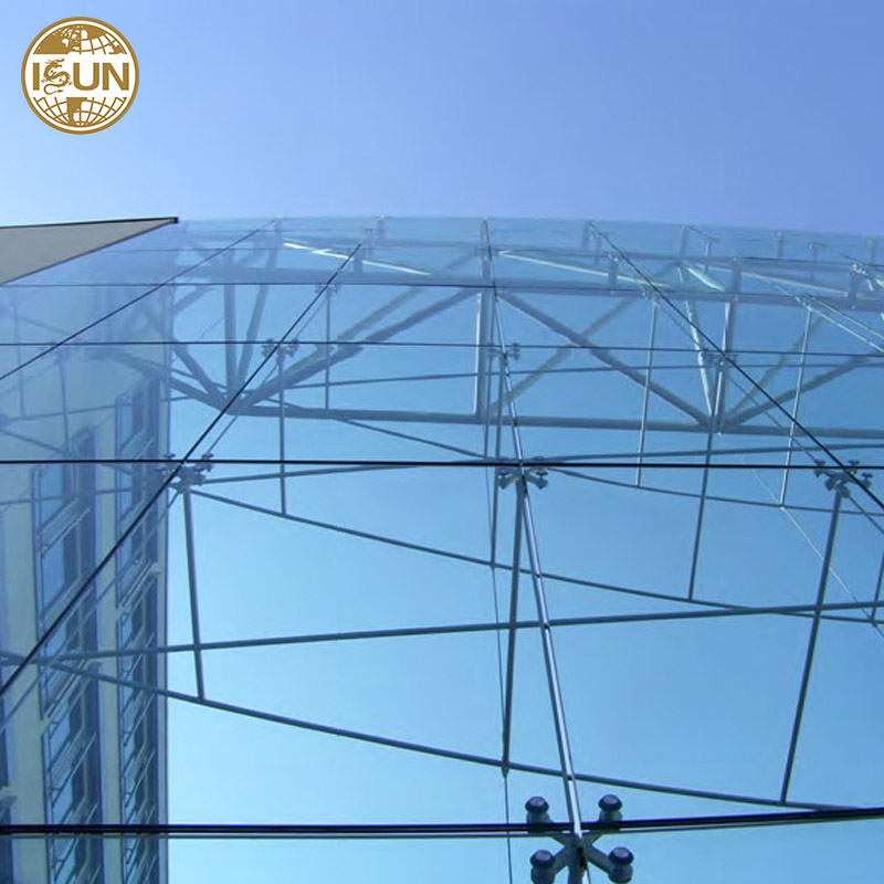 Unitized Frameless Spider Structures Glass Curtain Wall Facade Eco-Friendly Exterior Building Glass