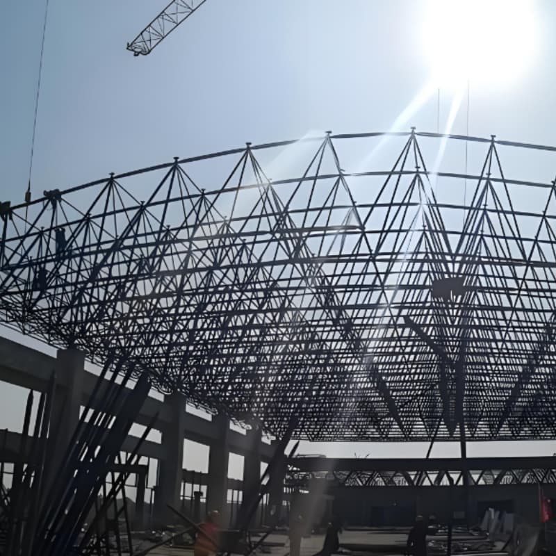 Custom Large Span Space Frame Prefab Steel Warehouse Building Light Steel Shed Storage Outdoor Steel Farm Sheds