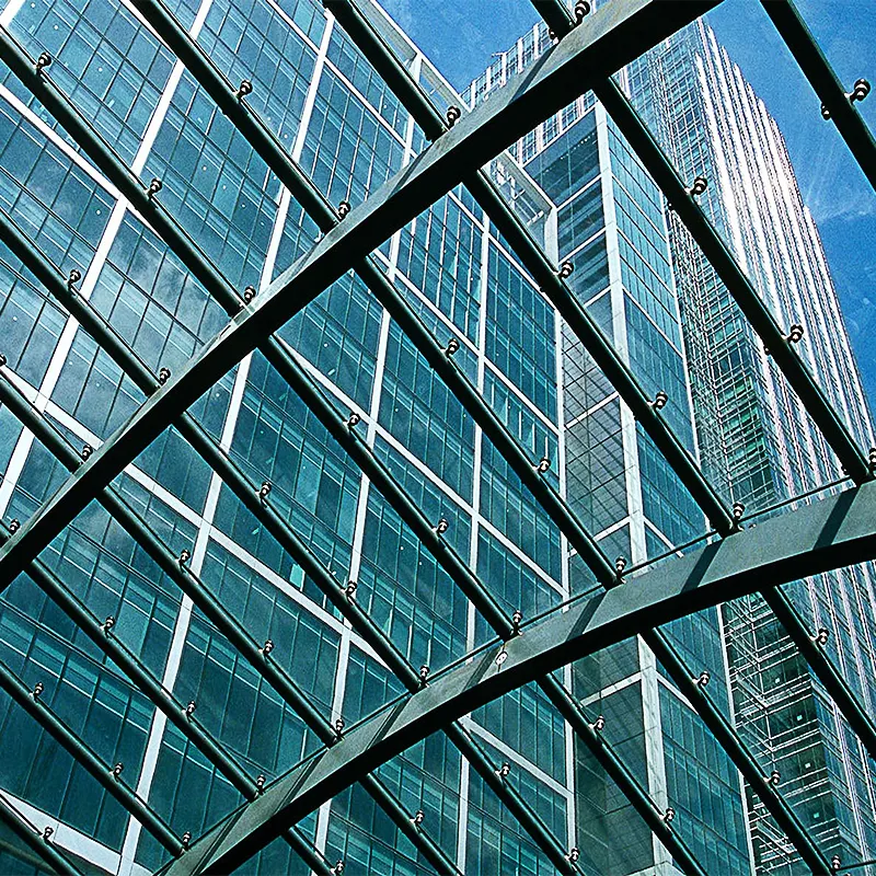 Modern Unitized Glass Curtain Wall Cladding System Huge Aluminum Construction Elegant Design