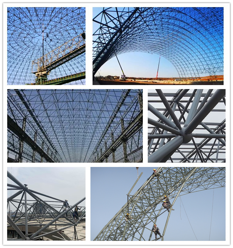 Hight Strength Prefab Galvanized Steel Space Frame Dome Structure