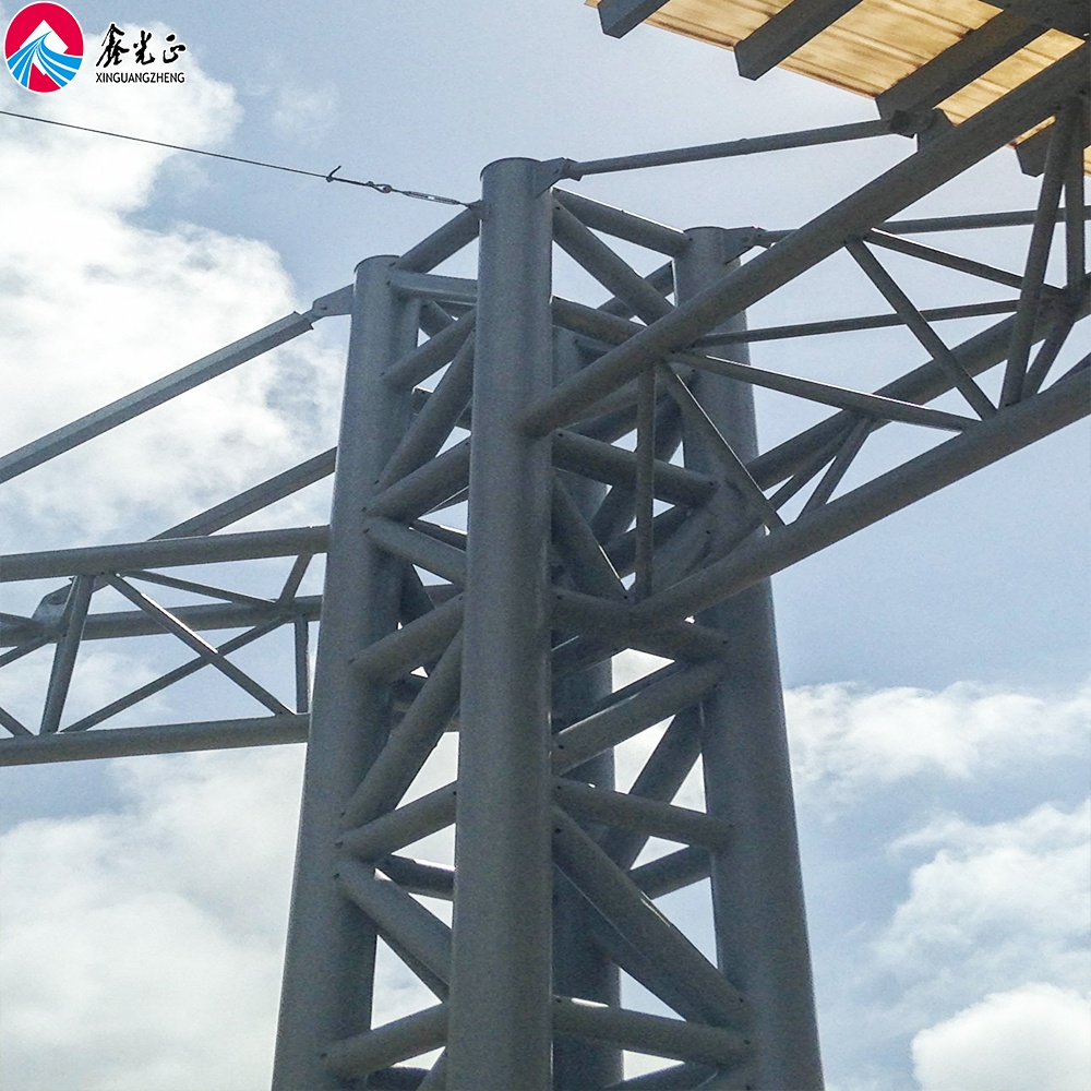 Truss Frame Light Steel Structure Building Welded H-shape Beams Cutting Bending Services Low Cost Football Prefabricated Stadium