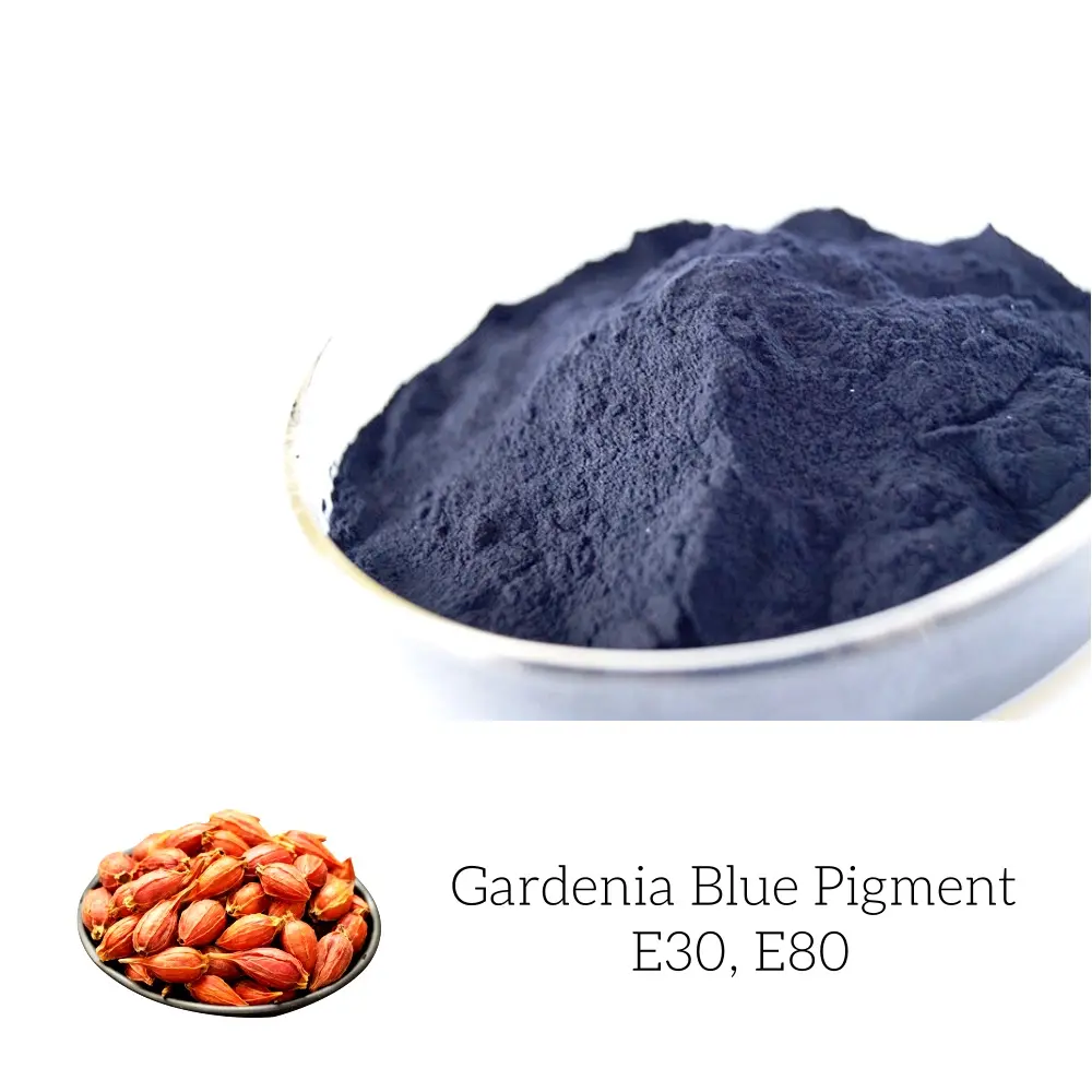 Best Natural Water Soluble Blue Colorant Gardenia Blue Pigment from Gardenia Jasminoide for Beverages, Dairy & Mild Cosmetic Raw Materials Manufacturer, Factories