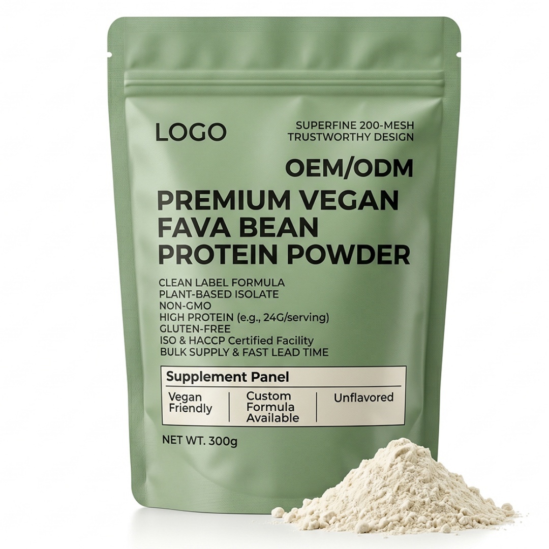 Premium Vegan Fava Bean Protein Powder Private Label Service Custom Formula Clean Label Bulk Supply ISO HACCP Fast Lead Time