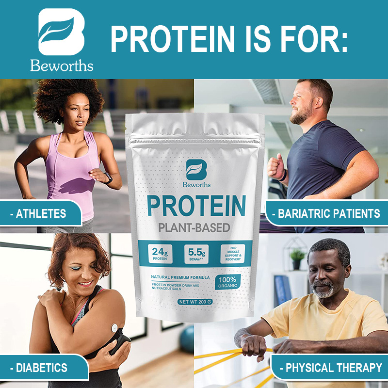 Organic Plant Based Protein Powder 200g Build Muscle Growth Sports Nutrition Supplement Protein Powder