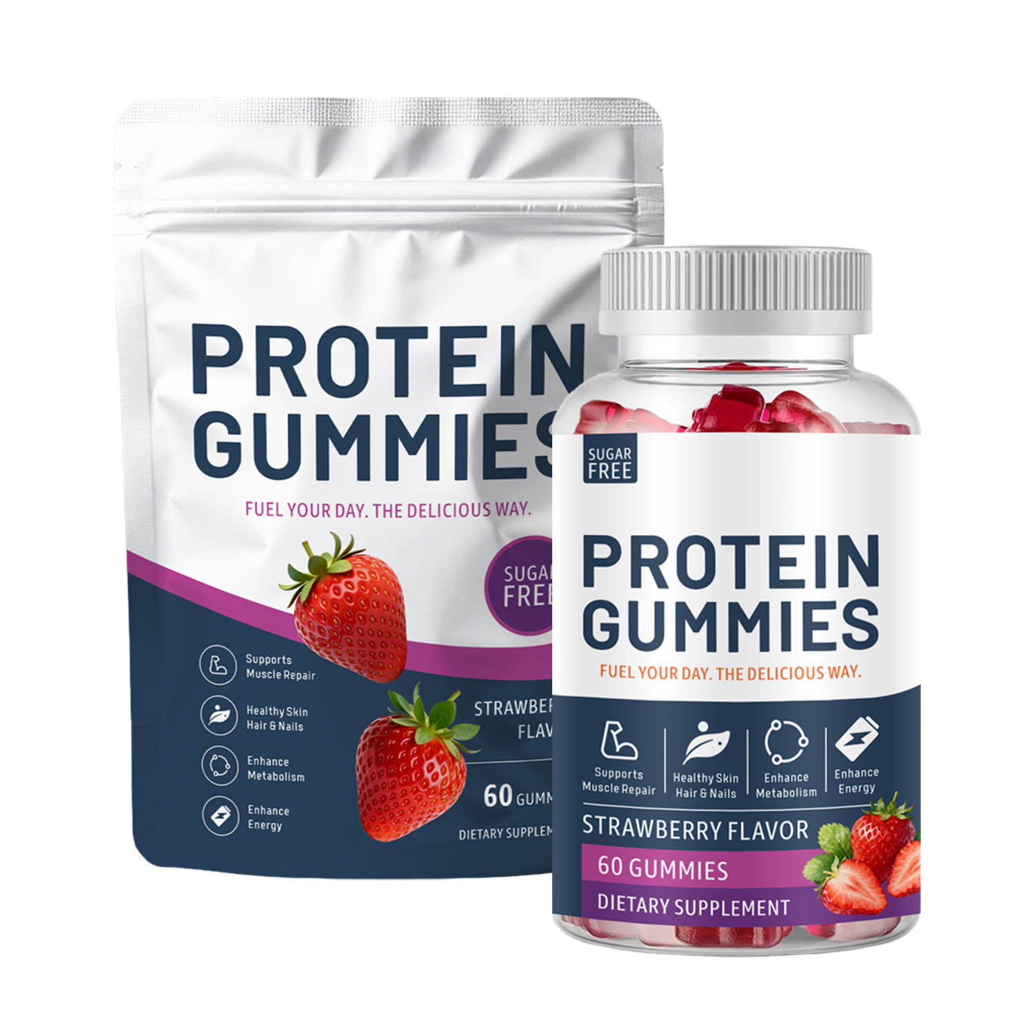 OLLI Protein Gummies Whey Protein Vegan Candy Gummies Supplements OEM EAA Creatine Monohydrate Sugar Free Protein Gummies