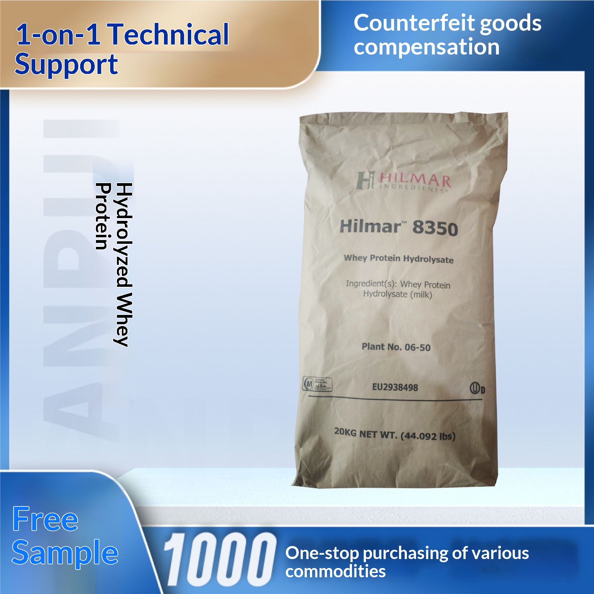 Hydrolyzed Whey Protein Instant Powder Food Grade Nutrition Fortifier For Improved Bone Density Medical &amp; Sports Nutrition