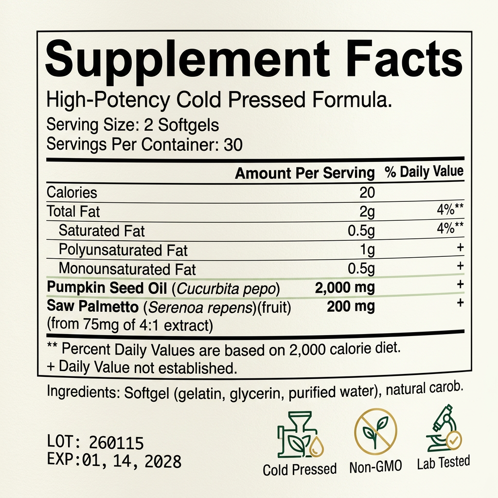 High Potency Pumpkin Seed Oil 1000mg Softgels ODM Private Label For Men's Health And Prostate Support OEM Factory Wholesale