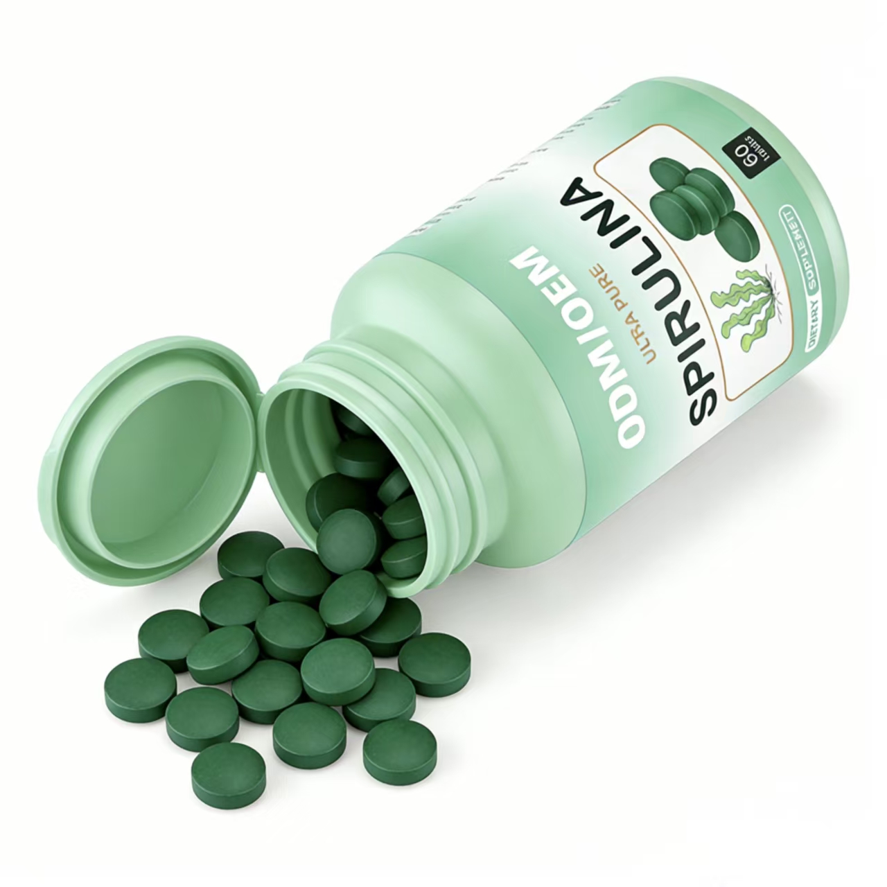 OEM/ODM Spirulina Tablets Premium Organic Algae Source Source Factory Wholesale Supply