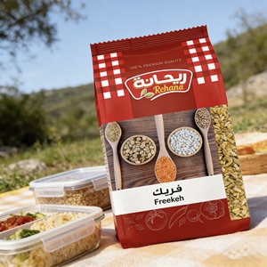 Rehana Egyptian Gourmet Freekeh Light Brown Cracked 500g Net 100% Roasted Wheat Protein 1 No Additives 1520 min Simmer 24-Month