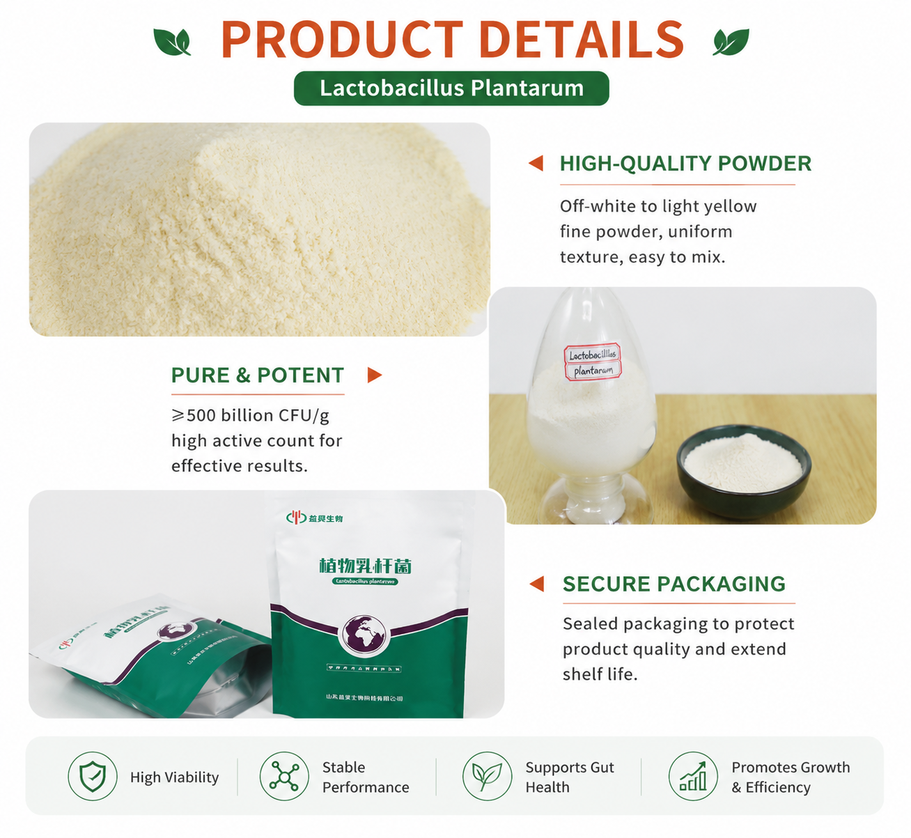 Lactobacillus Plantarum Probiotic Powder For Aquaculture Improve Water Quality, Enhance Fish Growth &amp; Disease Resistance