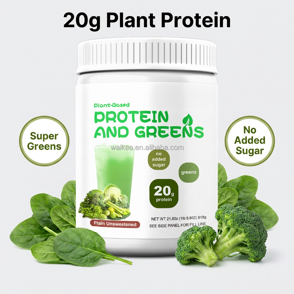 Wholesale Organic Greens Vegan Protein Powder 20g Plant Based Protein Shake Unsweetened Superfood for Daily Gut Health Diet
