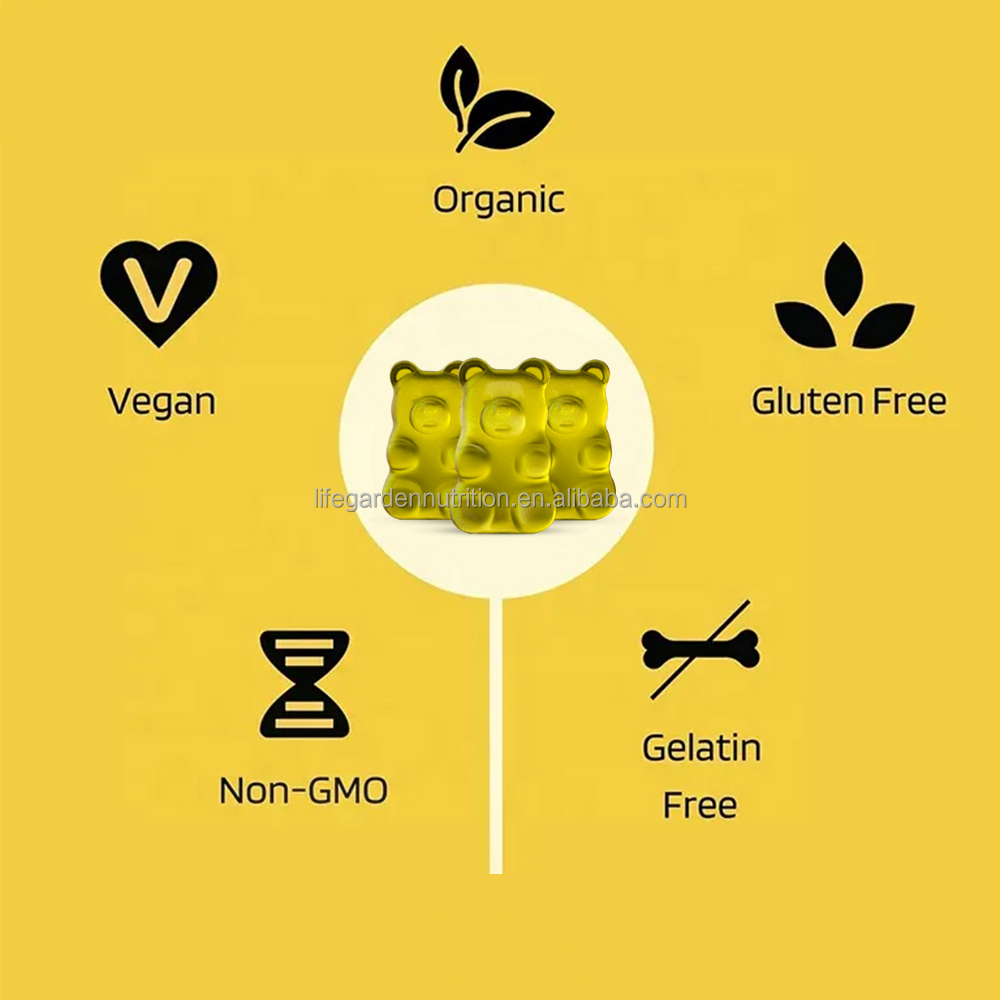 Nutritional Value &amp; Great Taste High Potency Fruity Gummy Bear With Hemp Oil Hemp Candy Supplements