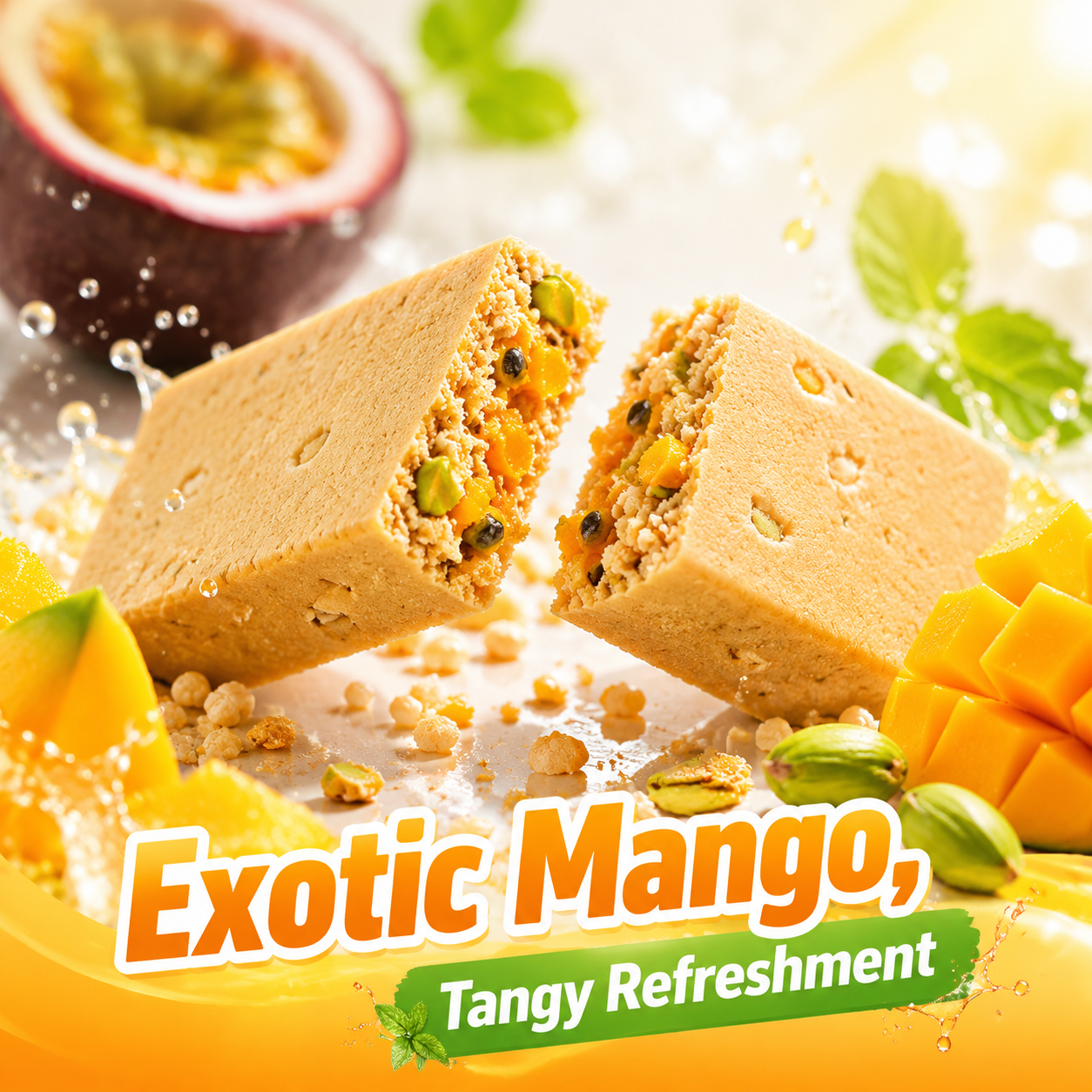 Low MOQ Private Label Passion Mango Plant Based Protein Bar Wholesale Meal Replacement Protein Bar Vegan Meal Replacement