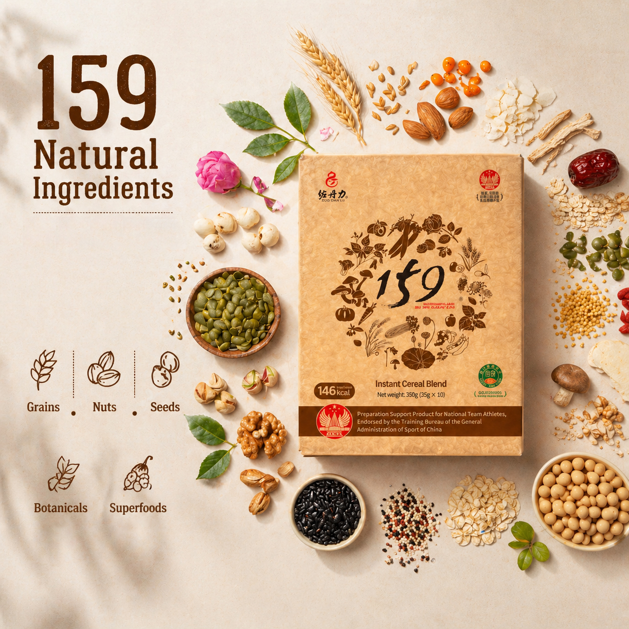 Dietary Nutrition Vegan Meal Replacement Grain Powder Multigrain Porridge Healthy Cereal Health Management Healthy Food