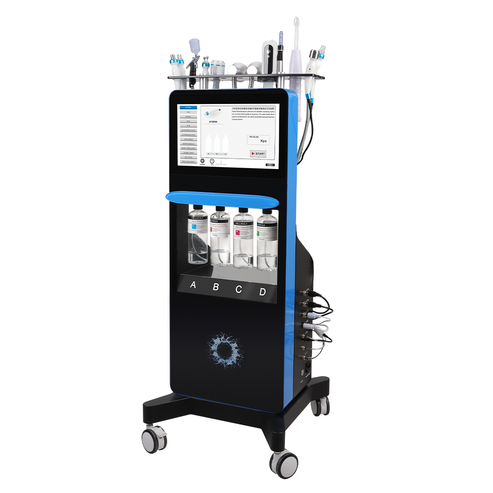 Hydrodermabrasion H2o2 Hydro Peeling Hydra Dermabrasion Standing Facial Machine Aqua Salon Face Lifting Machine White Black 14