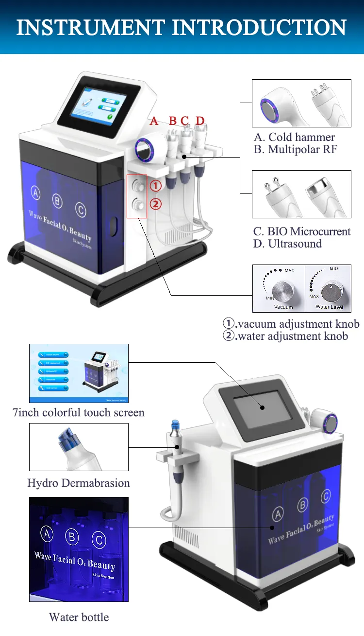 Korean Skin Care Beauty Facial Beauty Machine Ultrasound RF Skin Tightening Hydra Dermabrasion Beauty Machine