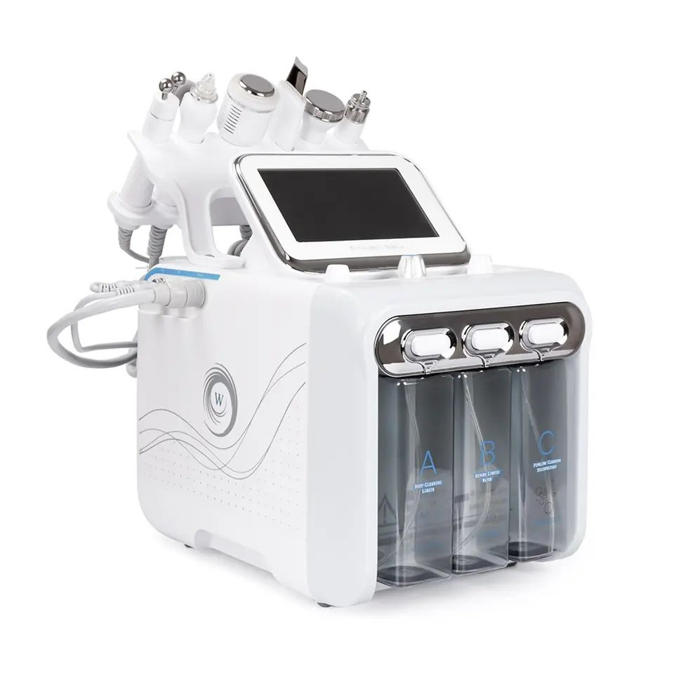 Top Quality 6 in 1 Small Bubble Hydrogen Oxygen Jet Dermabrasion Hydro Aqua Peeling Beauty Face Equipment Salon Facial Machine