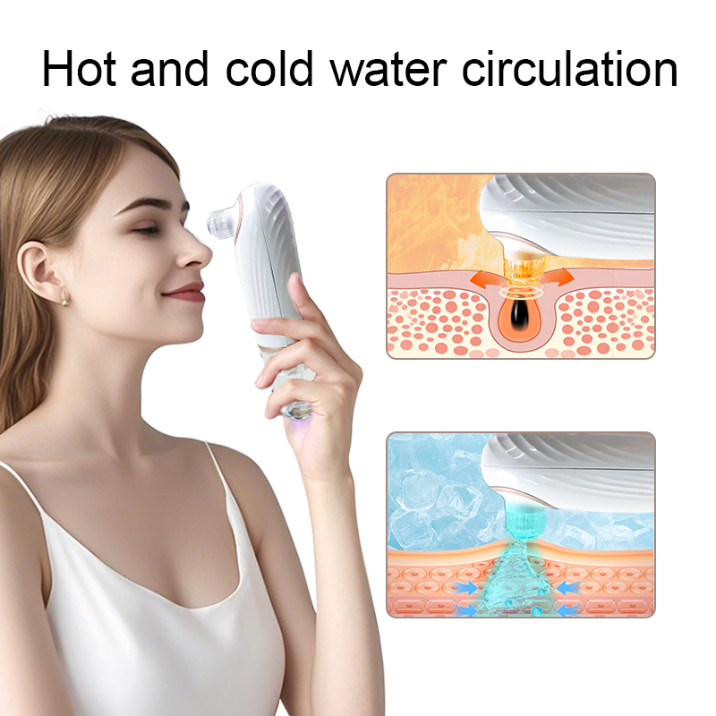2024 New Arrival Hand Held Pore Cleaner Blackhead Remover Vacuum Facial Cleansing Machine Adjustable Hot/Cold Compress USB-C