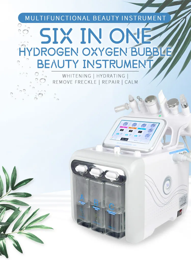 Multifunction Skin Care Device 6 in 1 Anti Aging Small Bubble Facial H2O2 Hydrogen Oxygen Jet Beauty Machine Introduction