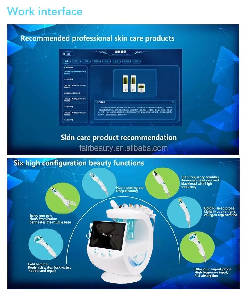 Professional Beauty Oxygen Jet Microdermabrasion Oxygen Facial Skin Tightening Machine