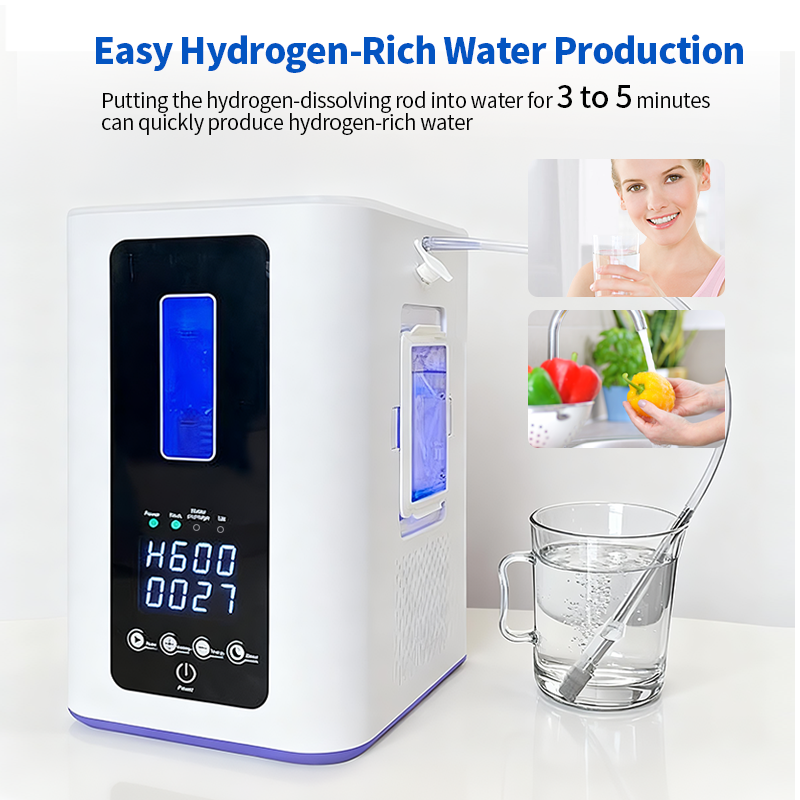 CE ISO Approved PEM Membrance 300ml 900ml Multiple Flow Rate Hydrogen Inhalation Machine With Eye Massager