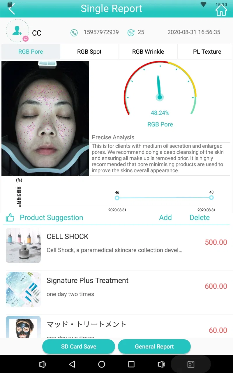 2025 Newest 10.1 Inch Screen Portable 3D Ai Scanner Camera Device Facial Test Skin Face Analysis Machine Skin Analyzer Machine