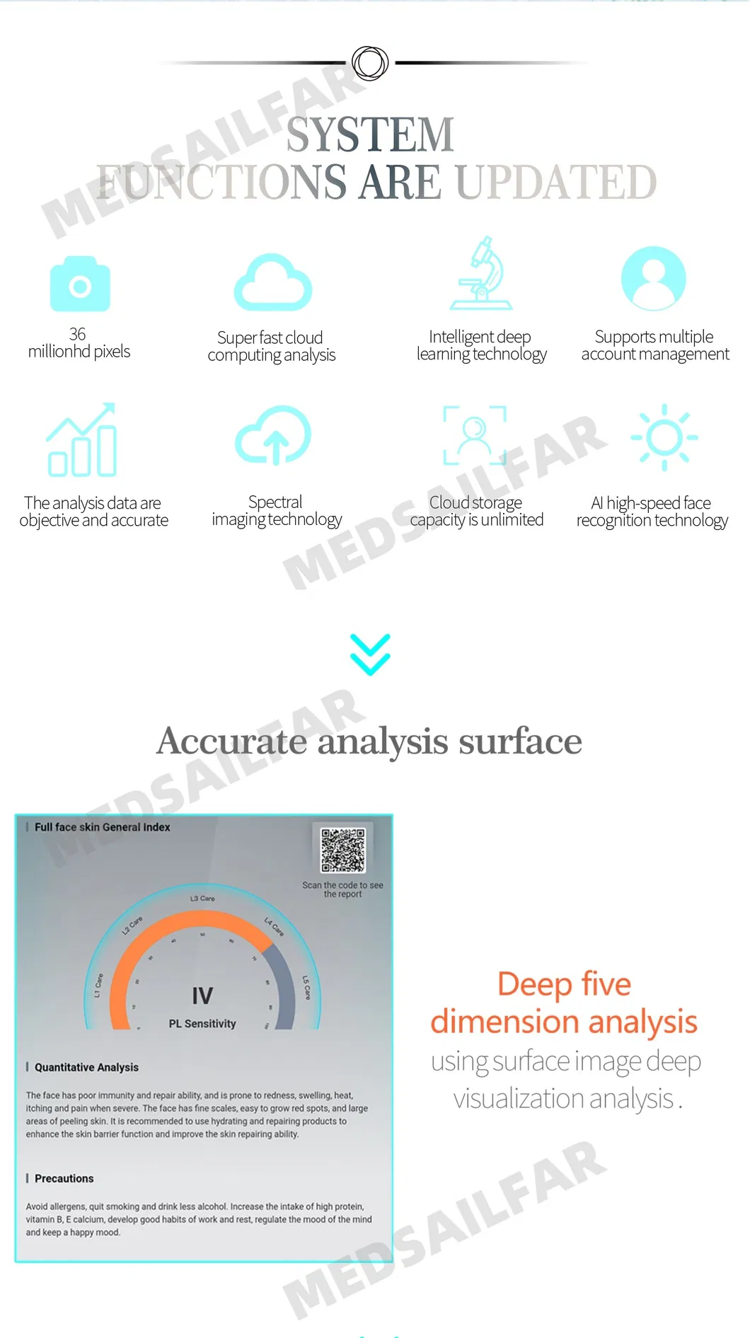 Visia Microscope Lens Facial Scanner Tester Portable 3D Wholesale Facial Skin Analyzer System Machine
