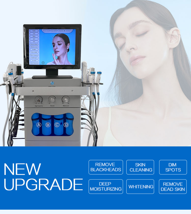 Professional 18-in-1 Hydro Dermabrasion Oxygen Jet Machine Skin Deep Cleansing Black Head Removal Acne Treatment EU/UK/CN Plugs