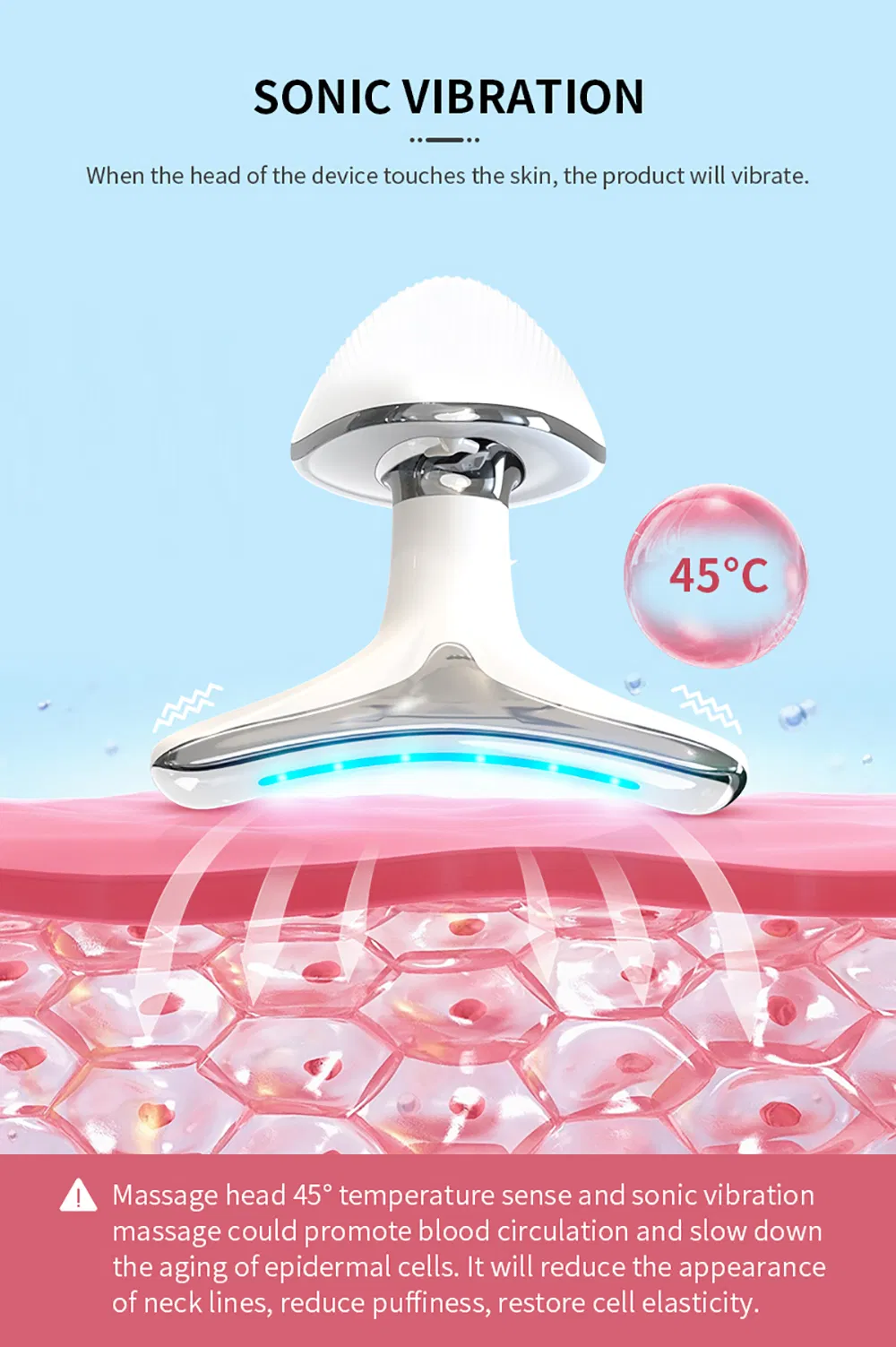 Photon Device Skin Care Electric Anti-Wrinkle Facial Neck Massage Machine Face Lifting Neck Beauty LED EMS