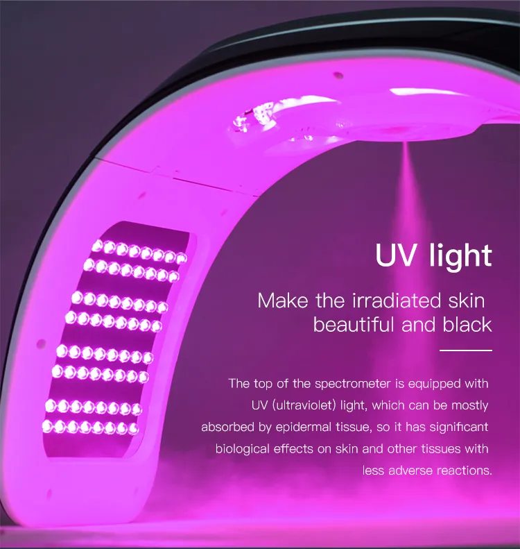Professional UV Lamp Mask Nano Spray Facial Red Light Therapy Panel Device EMS Pads Photon Face LED Light Therapy Machine for Beauty SPA