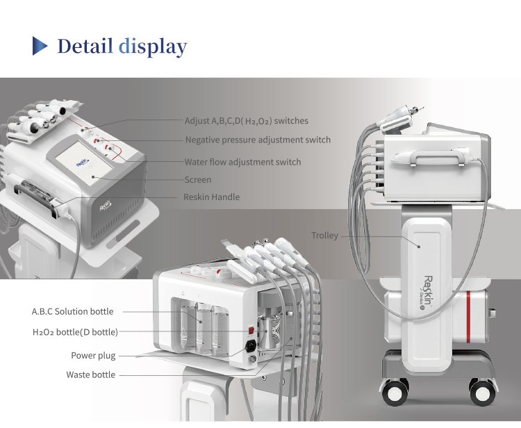 6 in 1 Professional Beauty Device Standing Facial Machine with Hydra Dermabrasion RF Ultrasound for Salon Skin Care Treatment