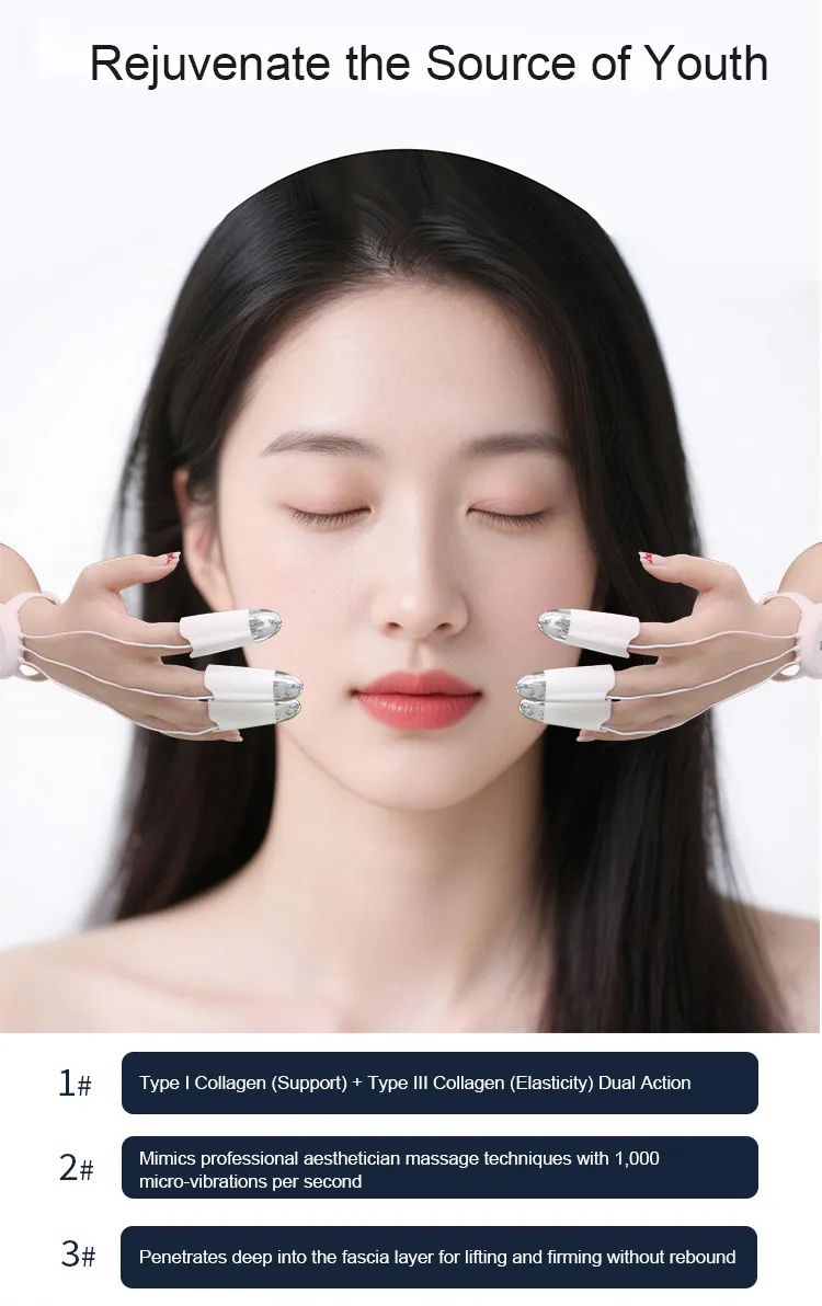 Magic Anti-Aging Golden Finger Facial Massager RF Face Lifting Microcurrent EMS Beauty Machine Gravitational Diamond Finger