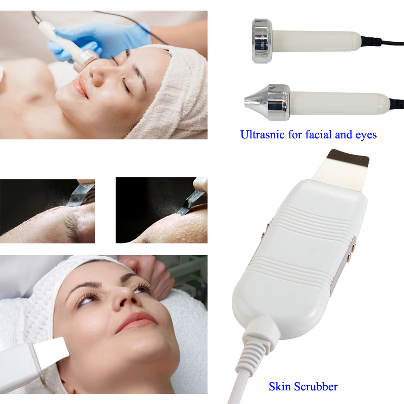 Professional 2 in 1 Ultrasonido Skin Tightening Skin Scrubber Facial Cleansing Machine