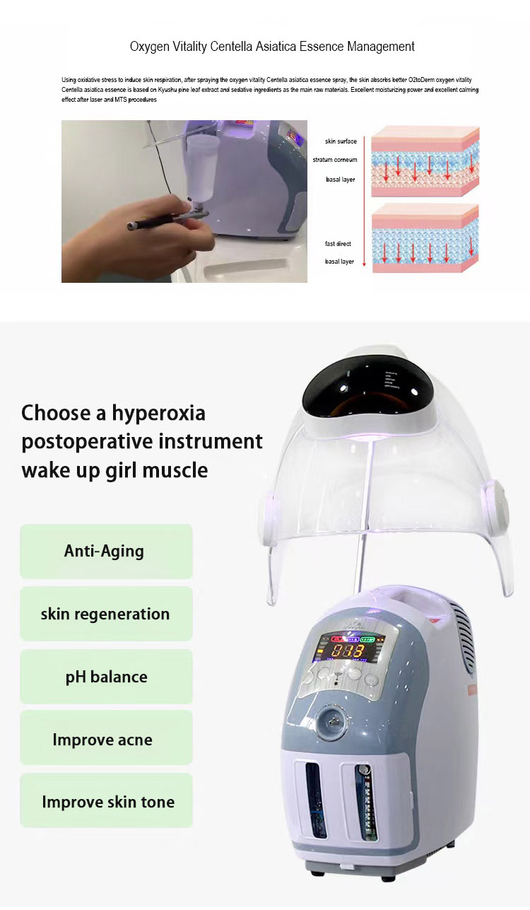 Pure Water Oxygen RF Ultrasound Hydrodermabrasion Oxygen Jet Facial Machine with PDT for SPA Salon