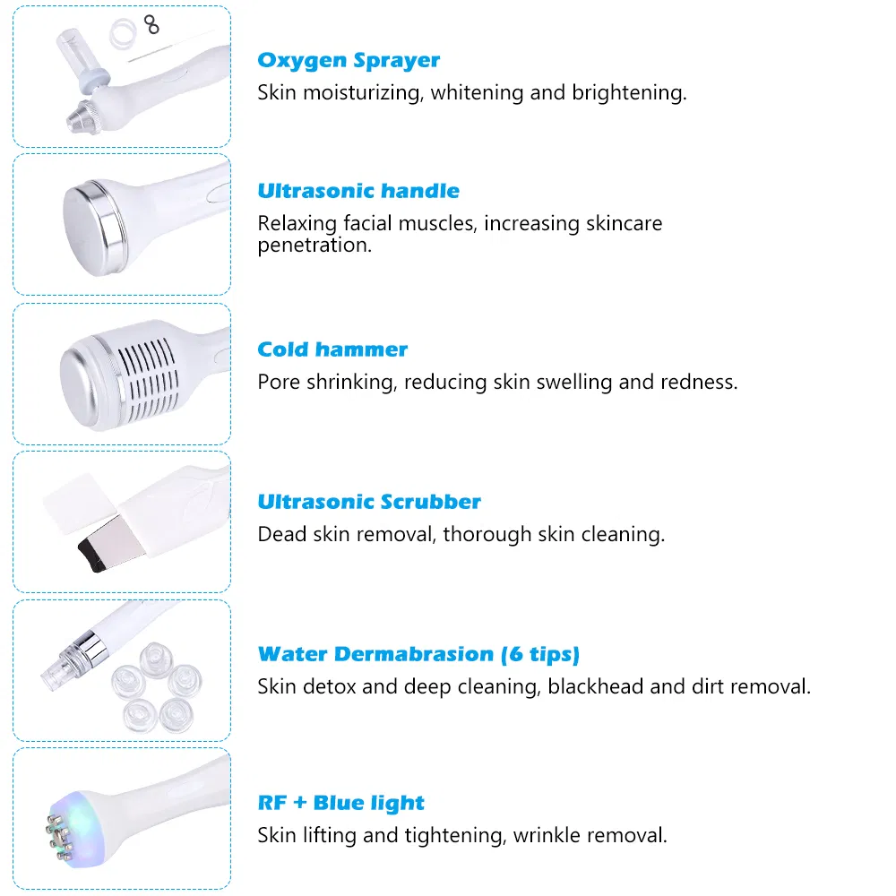 Portable 6 in 1 Skin Care Beauty Hydrodermabrasion Hydra Beauty Facial Machine Professional
