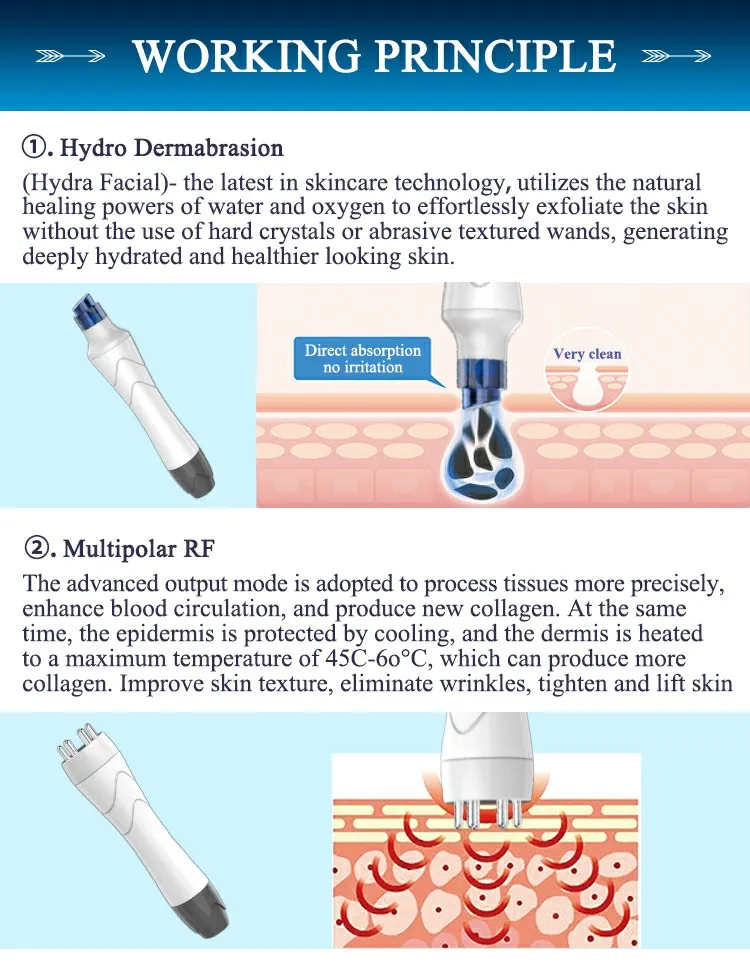 Korean Skin Care Beauty Facial Beauty Machine Ultrasound RF Skin Tightening Hydra Dermabrasion Beauty Machine