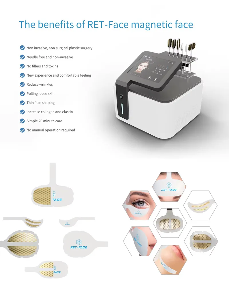 Powerful High Frequency Facial Machine EMS RF Face for Jowl Lifting Wrinkles Removal EMS RF Face Tightening Beauty Device