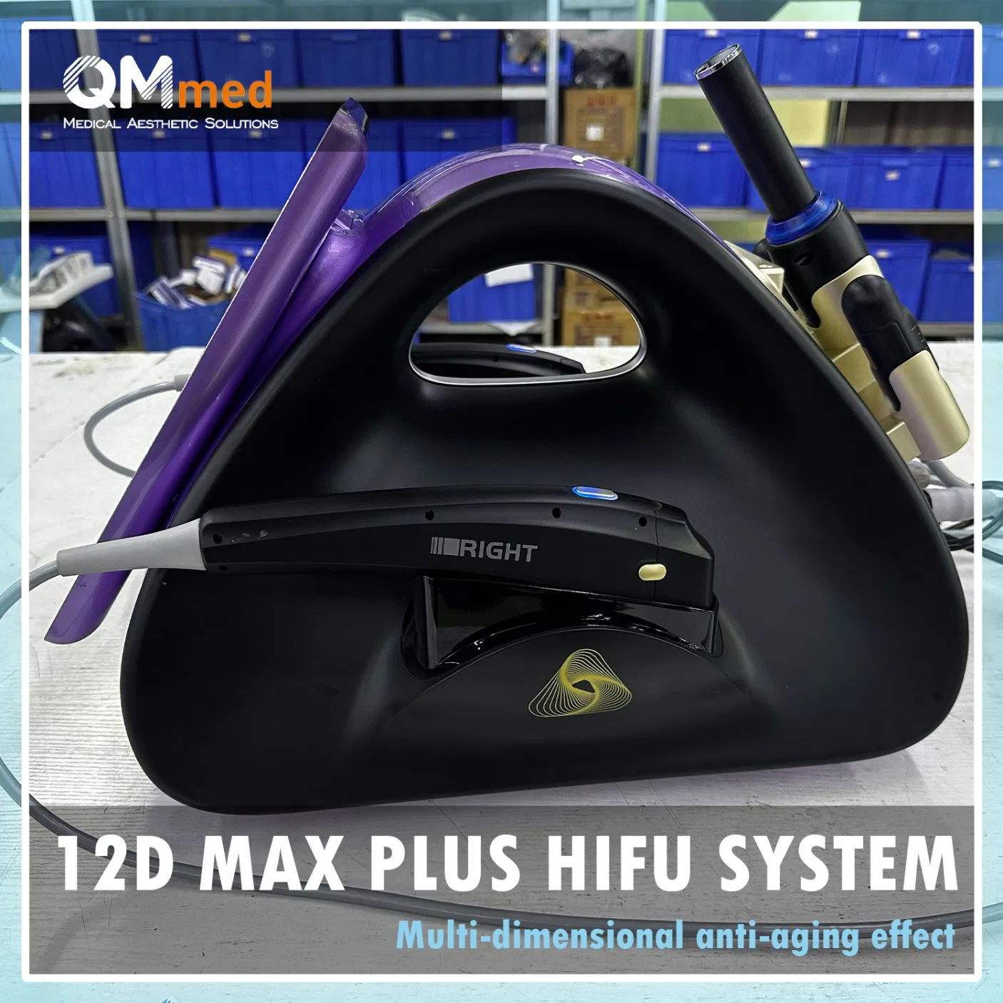 12D Max Plus Hifu Skin Rejuvenation High Intensity Focused Ultrasound Facial Anti Aging Multifunctional Hifu Machine with Dual Handle Collaborative Work and MP