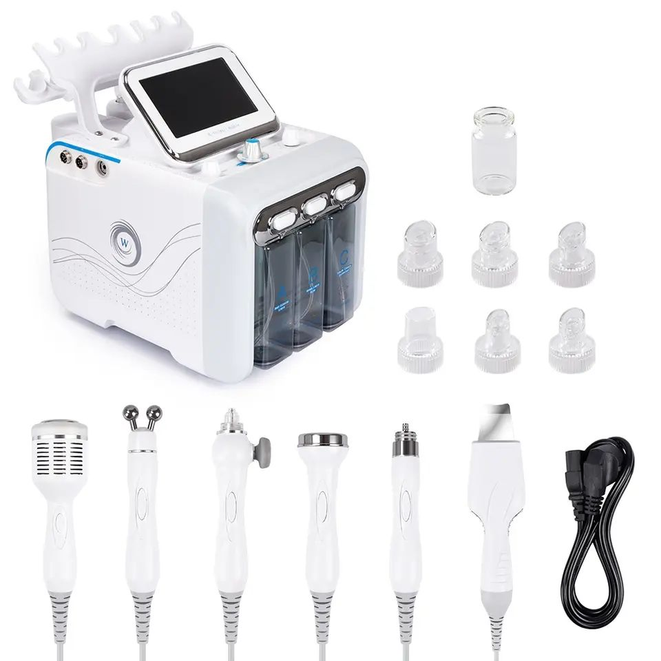 Top Quality 6 in 1 Small Bubble Hydrogen Oxygen Jet Dermabrasion Hydro Aqua Peeling Beauty Face Equipment Salon Facial Machine