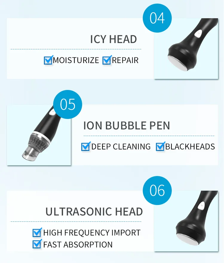 Smart Ice Blue 7 in 1 Water Hydra Oxygen Diamond Facial Machine with Skin Analysis