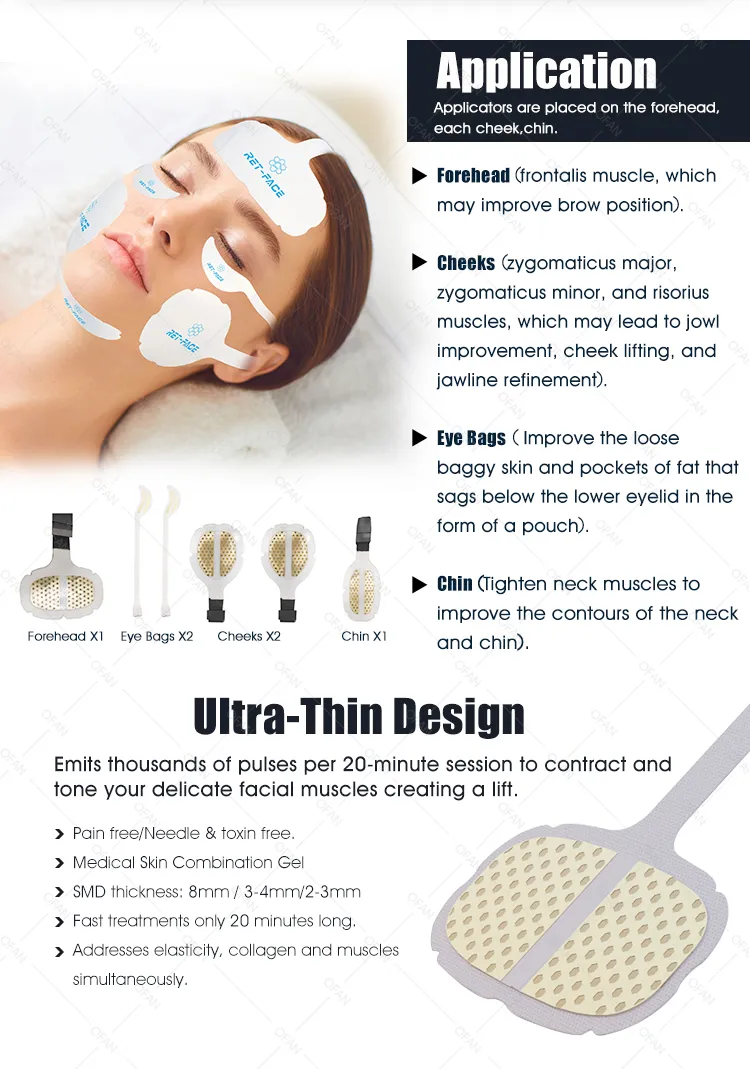 Newest Non-Invasive PE Face Lifting Machine EMS Facial Muscle Stimulation RF Face Anti Wrinkle Machine